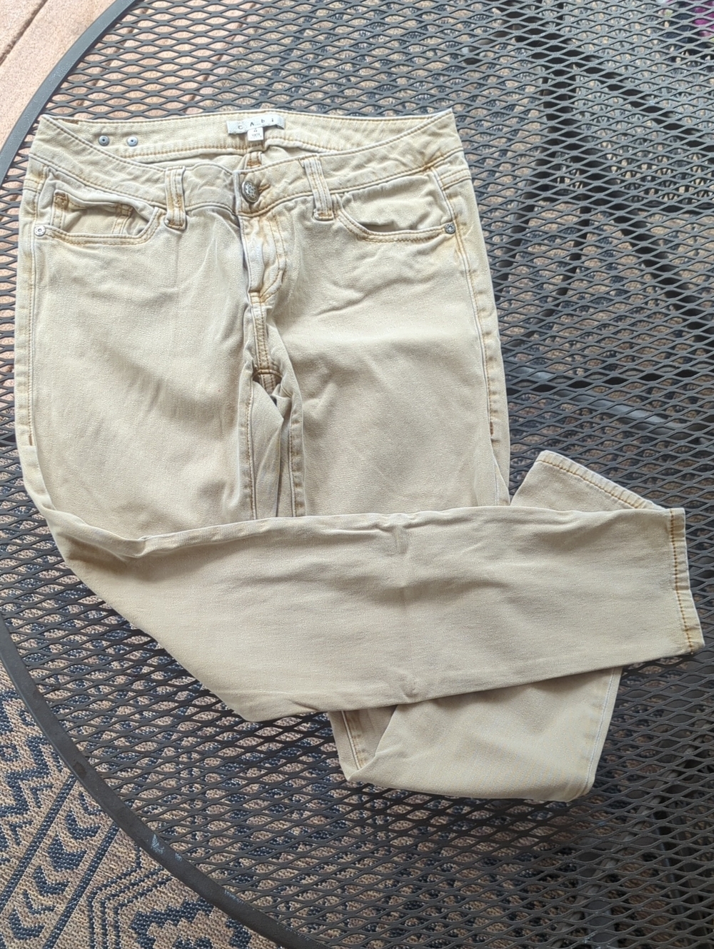 CAbi Women’s Skinny Jeans in Beige-Tan Size 4